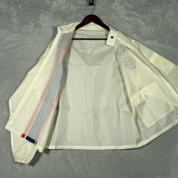 Vintage Atlas Textiles Jacket Mens L White Ford Mustang Mach 1 Racing *FLAWS - Picture 7 of 13